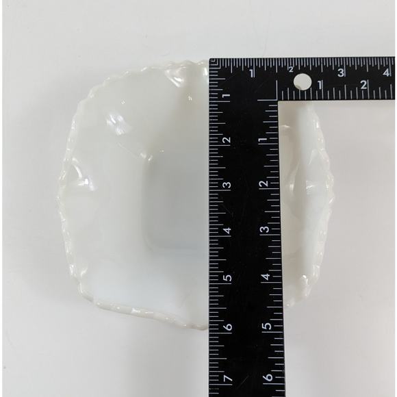 Hazel Atlas Candy Bowls Vtg Milk Glass Diamond Quilt Cut Home Decor MCM Ruffle - Picture 13 of 13